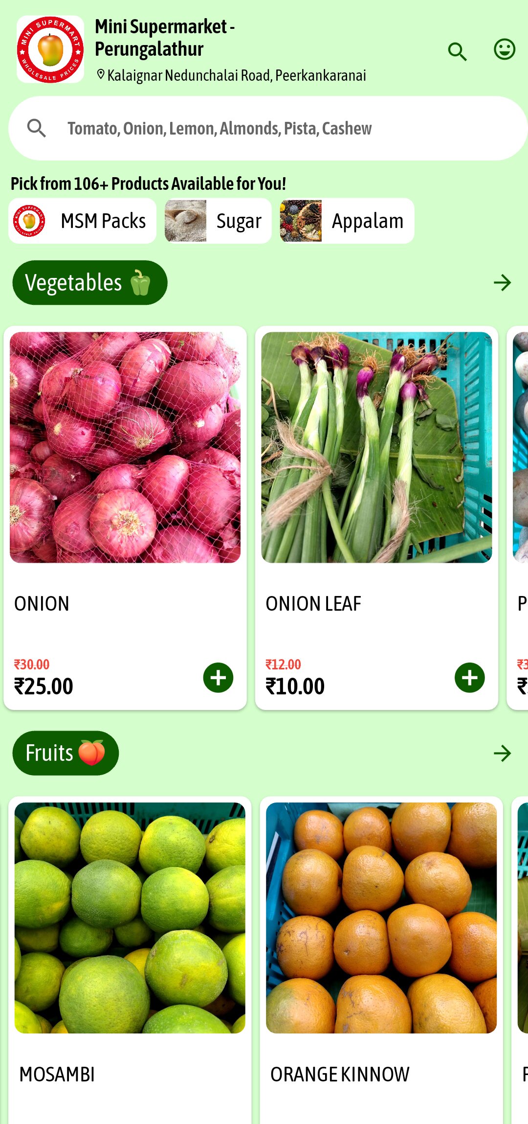 Mini Supermart Perungalathur - asap. pickup